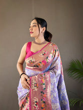 Lucknowi Paithani and Patola Fusion Saree